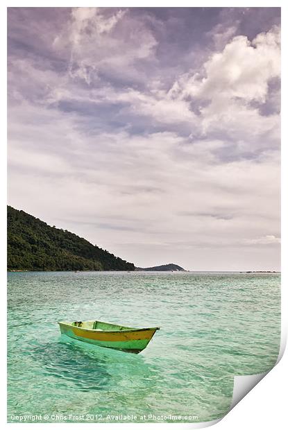 Perhentian Fishing Boat Print by Chris Frost