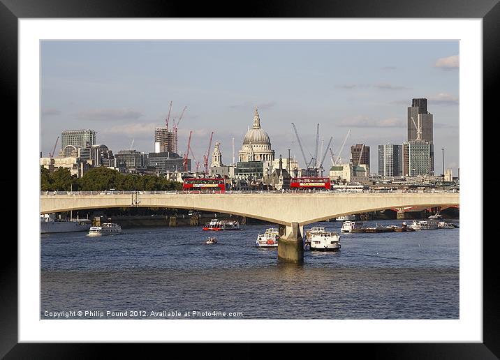Waterloo Bridge London Framed Mounted Print by Philip Pound