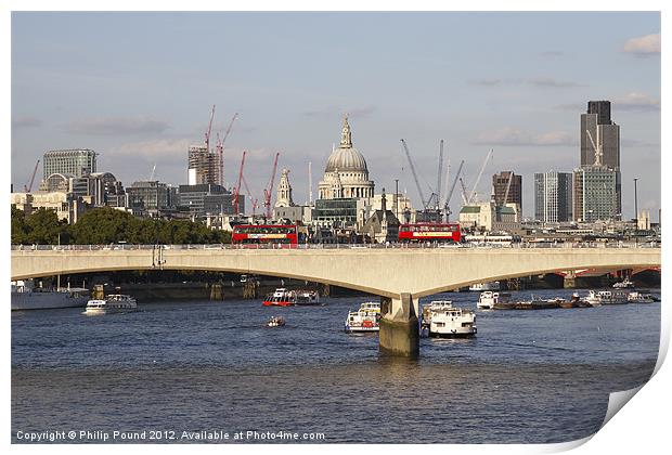 Waterloo Bridge London Print by Philip Pound