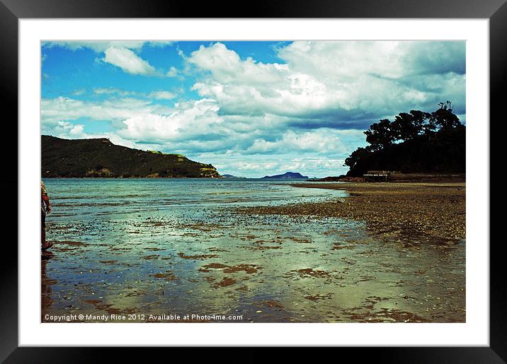 Low tide Coromandel Framed Mounted Print by Mandy Rice