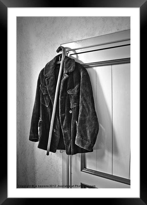 the coat and the cane Framed Mounted Print by Jo Beerens