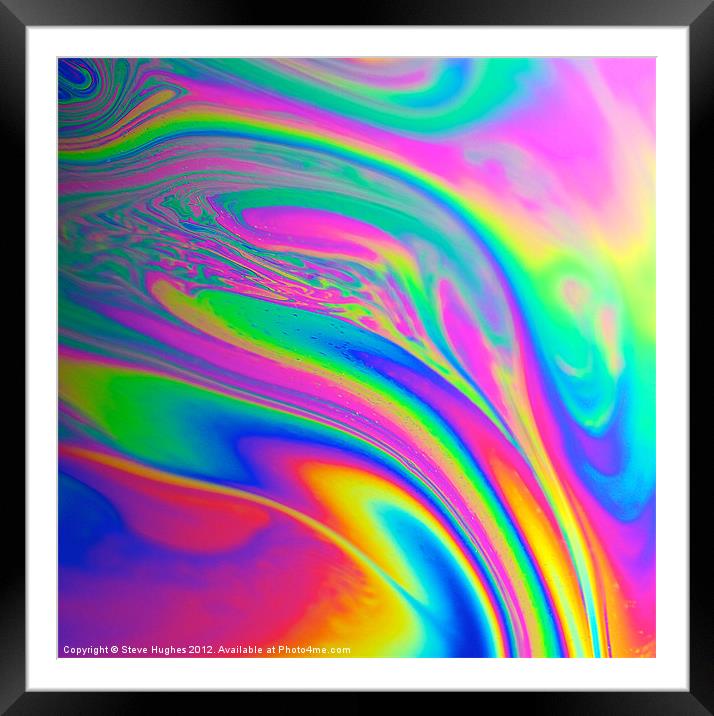 Multicoloured Soap film macro Framed Mounted Print by Steve Hughes