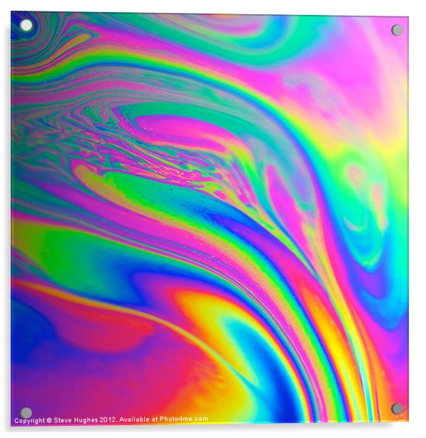Multicoloured Soap film macro Acrylic by Steve Hughes
