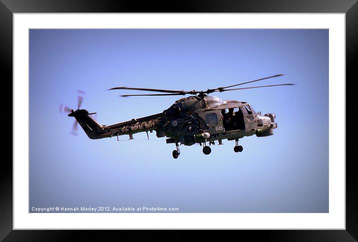 Royal Navy Helicopter Framed Mounted Print by Hannah Morley