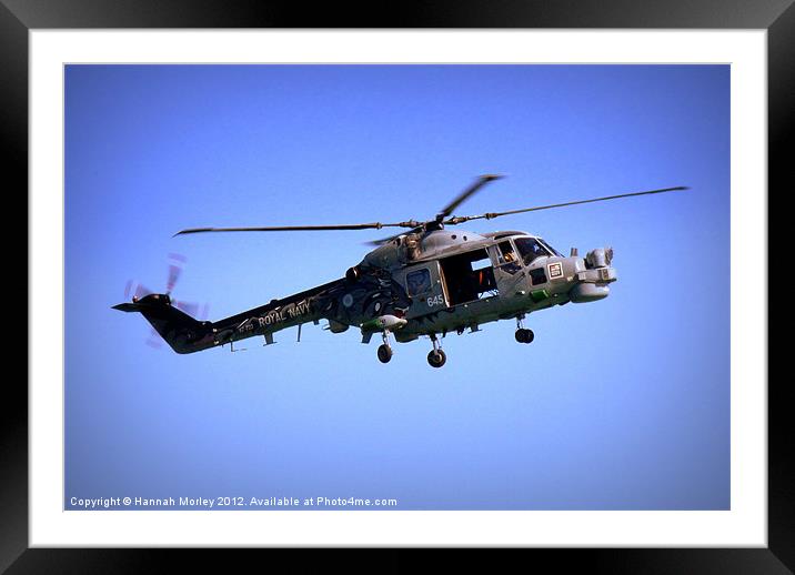 Royal Navy Helicopter Framed Mounted Print by Hannah Morley