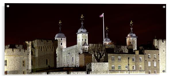 Tower of London Panorama Acrylic by peter tachauer
