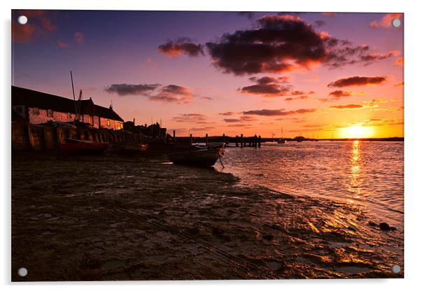 Sunset over the Boathouse Acrylic by Stephen Mole