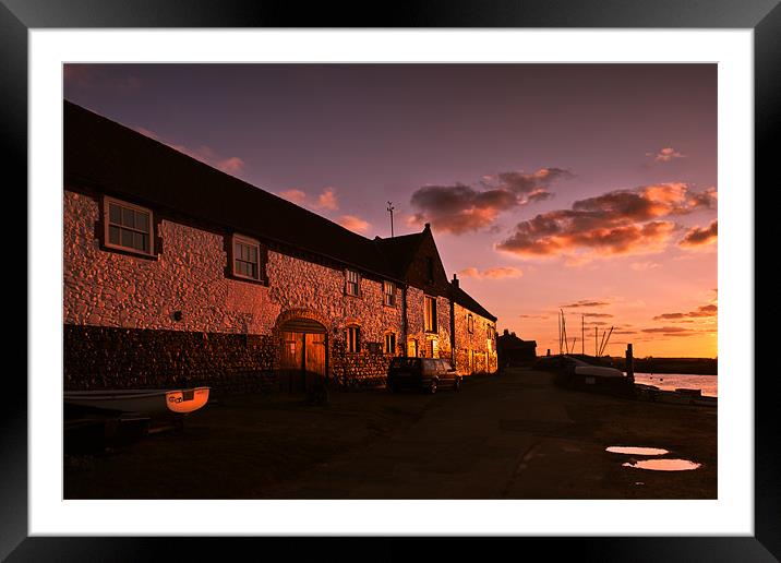 Overy Boathouse Sunset Framed Mounted Print by Stephen Mole