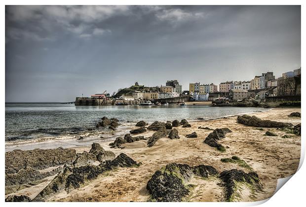 Tenby Harbour from North Beach Print by Steve Purnell