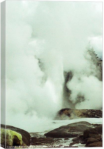 Geysers at the Thermal Village Canvas Print by Mandy Rice