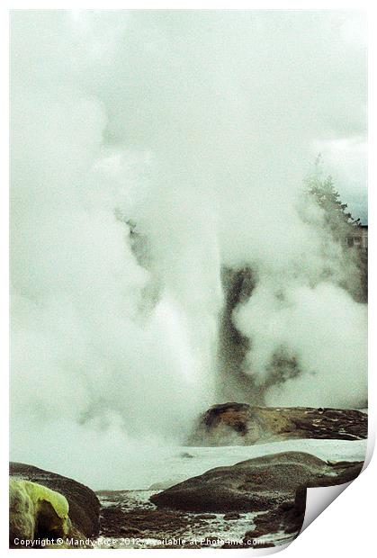 Geysers at the Thermal Village Print by Mandy Rice