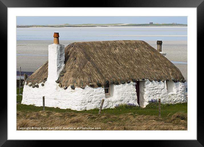 Building, Cottage, Thatched, White walls Framed Mounted Print by Hugh McKean