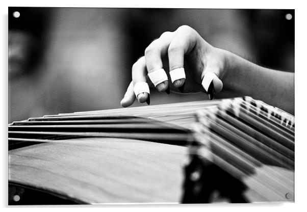 Guzheng Musical Instrument Acrylic by Kim Vetten