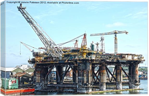 Newcastle Oil Rig Canvas Print by Valerie Paterson