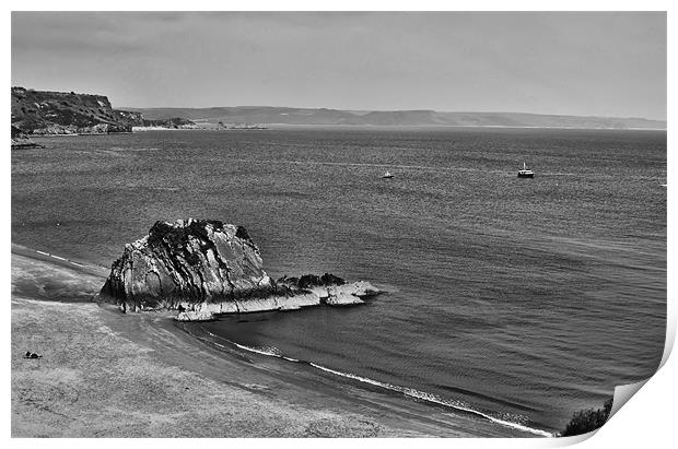 Goscar Rock Tenby Pembrokeshire Print by Steve Purnell