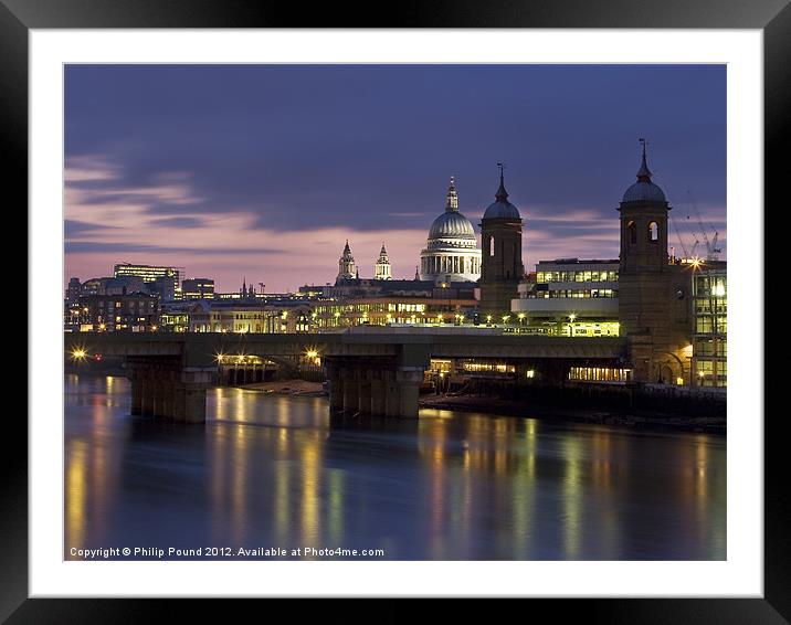St Pauls Cathedral at Night Framed Mounted Print by Philip Pound