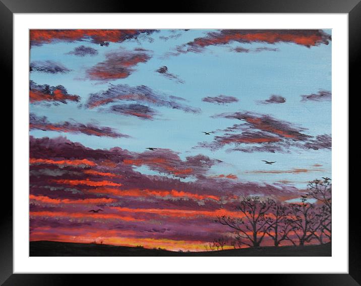March sunset 2012 Framed Mounted Print by Roger Stevens