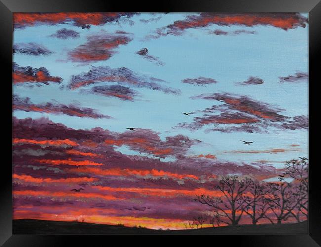 March sunset 2012 Framed Print by Roger Stevens