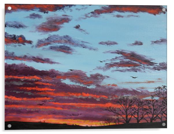 March sunset 2012 Acrylic by Roger Stevens
