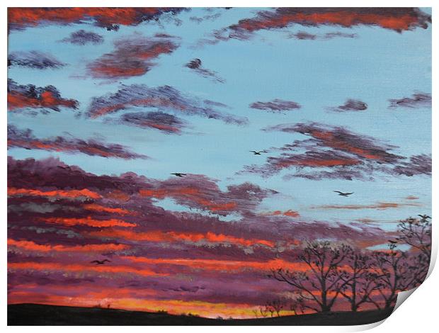 March sunset 2012 Print by Roger Stevens