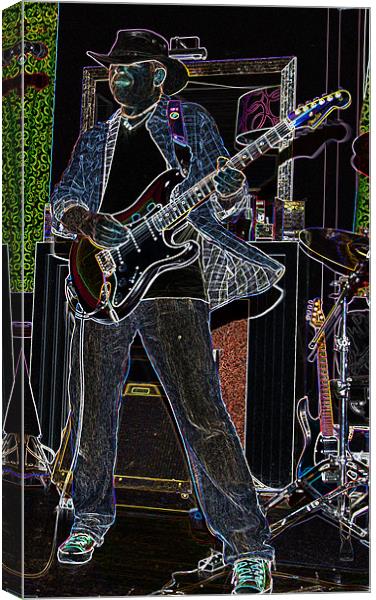 Neon Guitarist Canvas Print by Colin Daniels