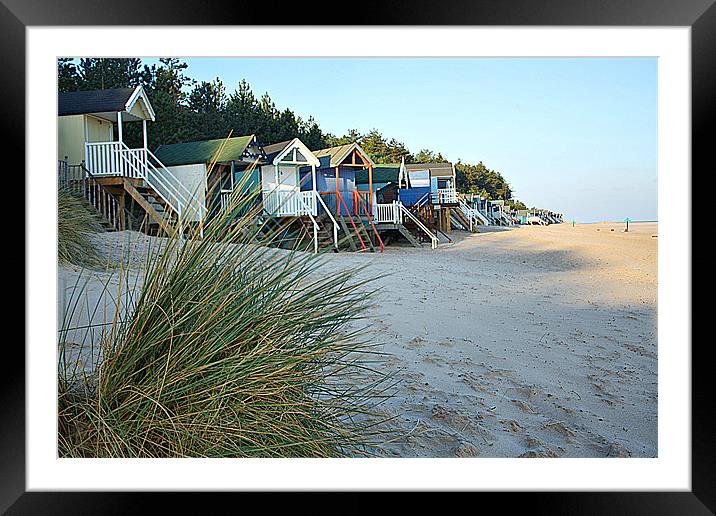 Beach Huts At Wells-On-Sea Framed Mounted Print by Sandi-Cockayne ADPS
