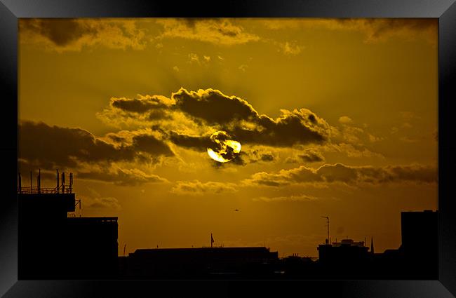 Skyline sunset Framed Print by Kevin White
