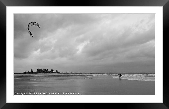 Kite Surf Framed Mounted Print by Bec Trinick