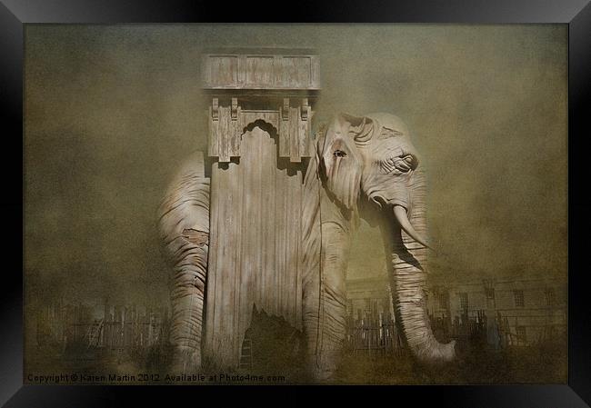 Elephant of Les Miserables Framed Print by Karen Martin