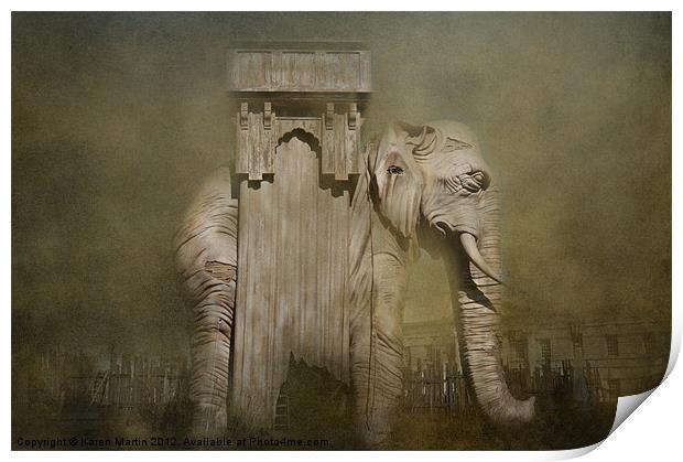 Elephant of Les Miserables Print by Karen Martin