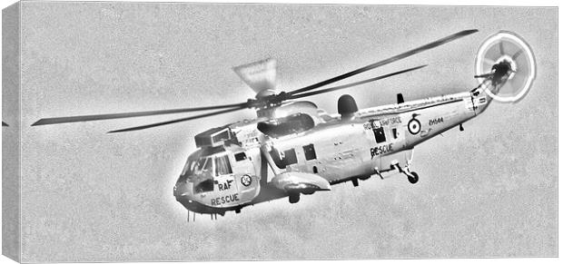 RAF Sea King Helicopter Sketch Canvas Print by Steve Purnell
