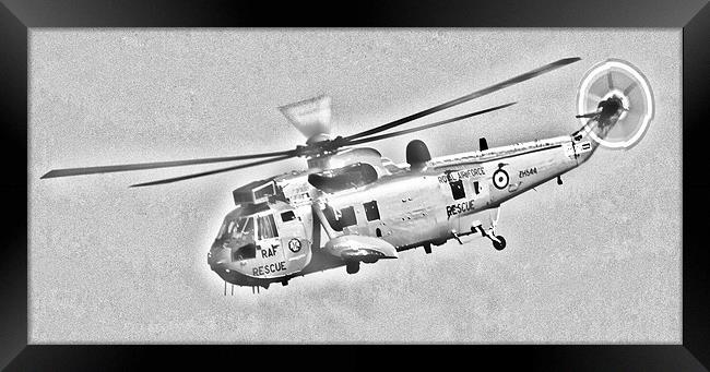 RAF Sea King Helicopter Sketch Framed Print by Steve Purnell