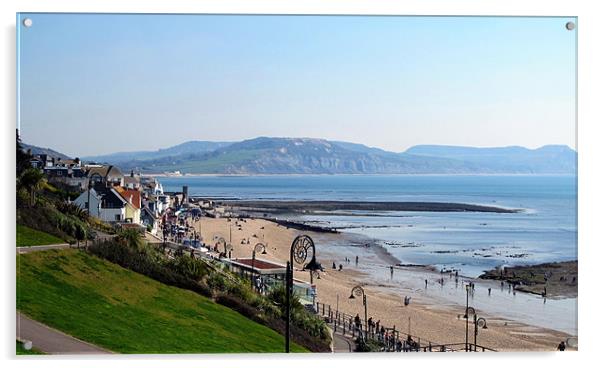 Lyme Bay, Dorset Acrylic by suzie Attaway