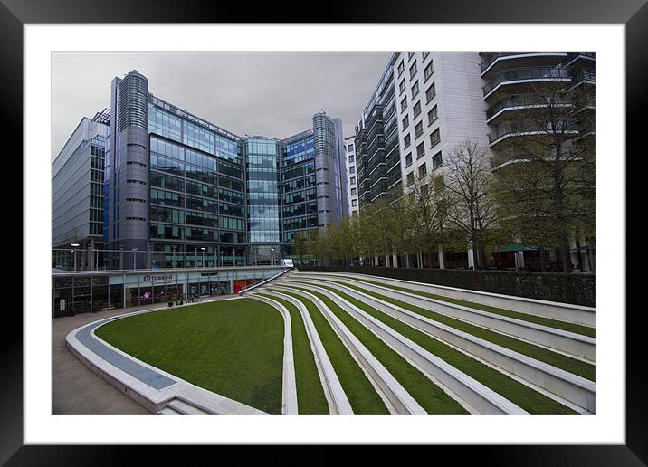 Paddington Basin Offices Framed Mounted Print by David French