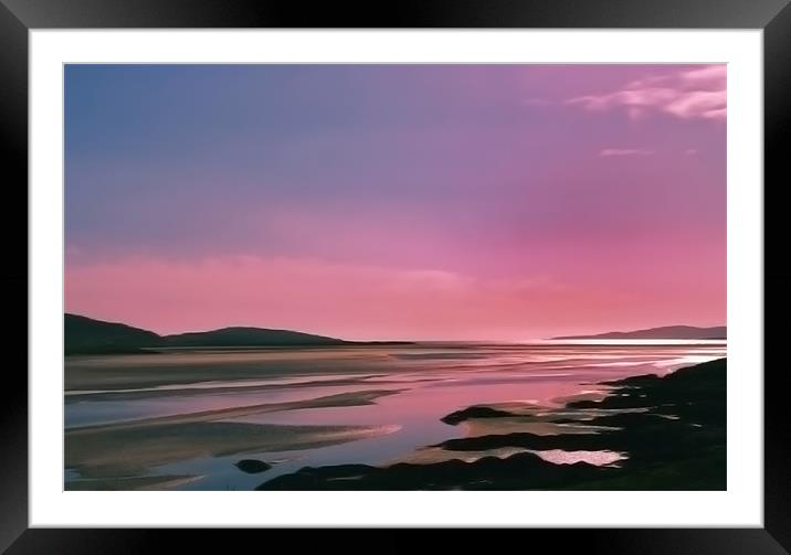 Dreamy Pink Sunset Framed Mounted Print by Jacqi Elmslie