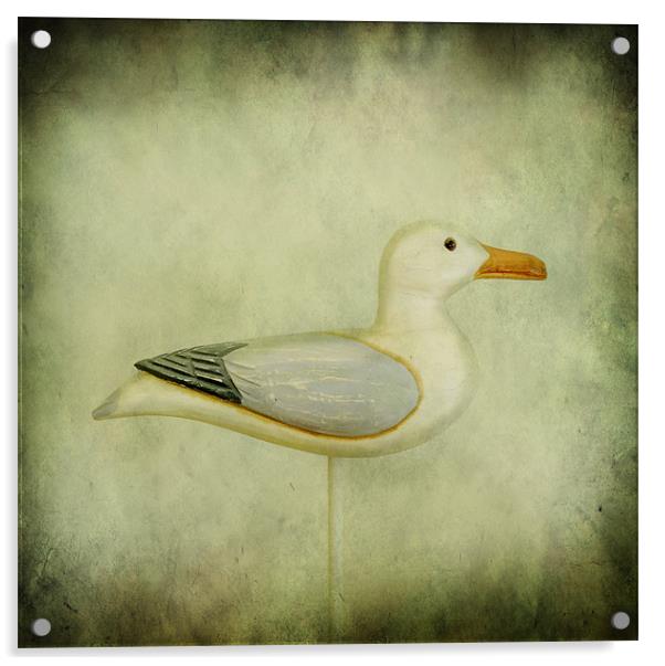 wooden seagull Acrylic by Heather Newton