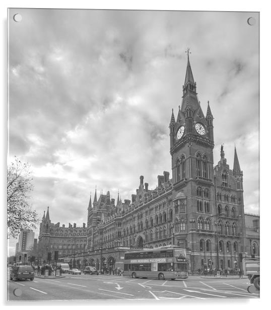 St Pancras International Station BW Acrylic by David French