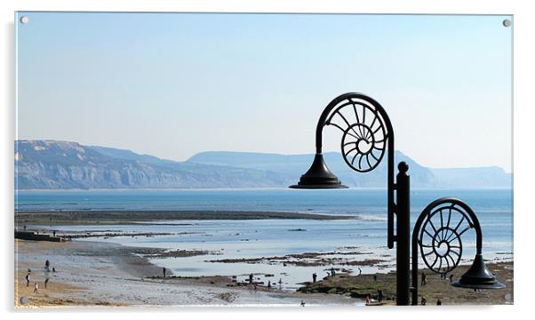 Lyme Bay, Dorset Acrylic by suzie Attaway