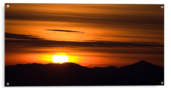 Mountain sunset Acrylic by Ian Middleton