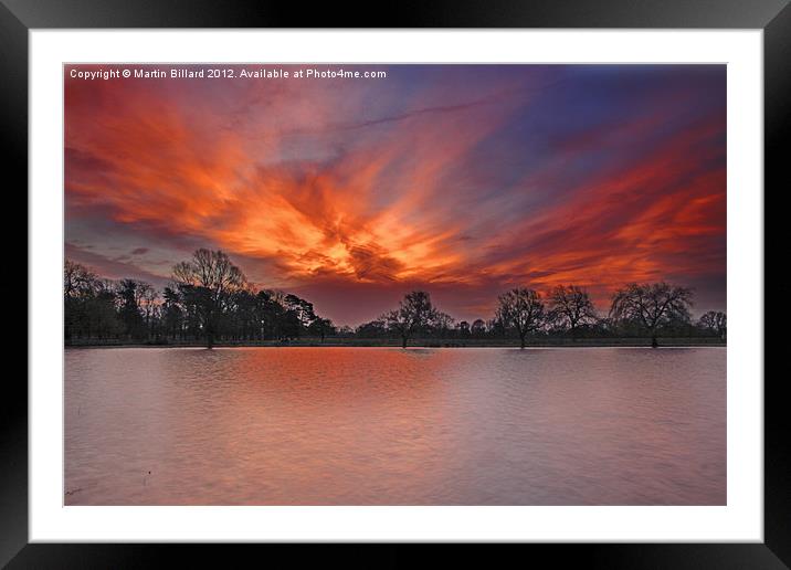 Bushey Park Sunrise Framed Mounted Print by Martin Billard