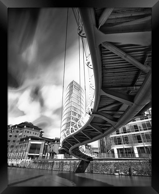 Bridge at Temple quay Framed Print by mike Davies
