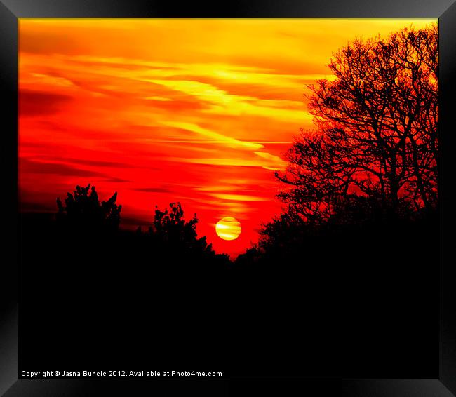 Red sunset Framed Print by Jasna Buncic