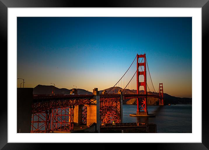 Golden Gate Bridge Framed Mounted Print by Ray Shiu
