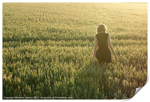 Girl in cornfield Print by Adam Jesney