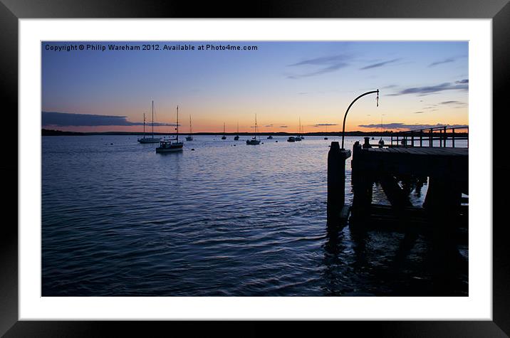 Moored for the night Framed Mounted Print by Phil Wareham