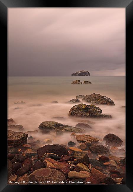 Bass Rock from Seacliff Beach Framed Print by John Barrie