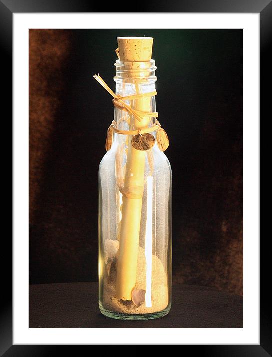 Message In A Bottle Framed Mounted Print by Tanya Beaudry