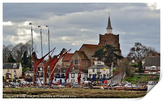 overlooking hythe quay in maldon essex Print by linda cook