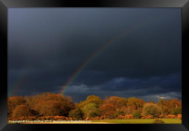 Rainbow over the Newforest Framed Print by Doug McRae