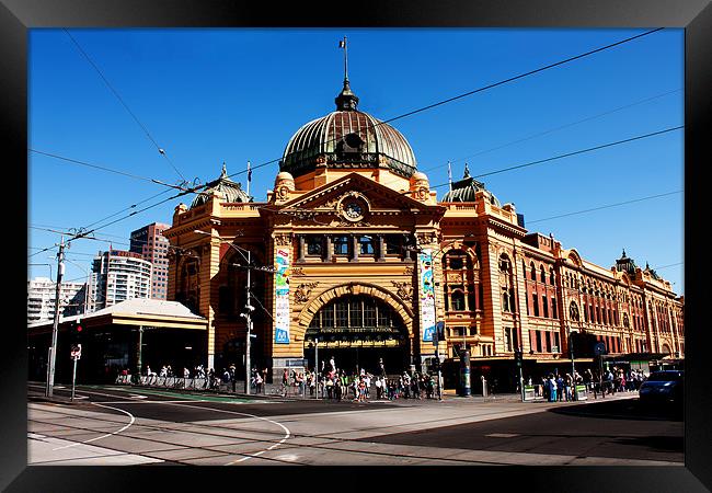 Flinders Street Station Framed Print by Roger Green